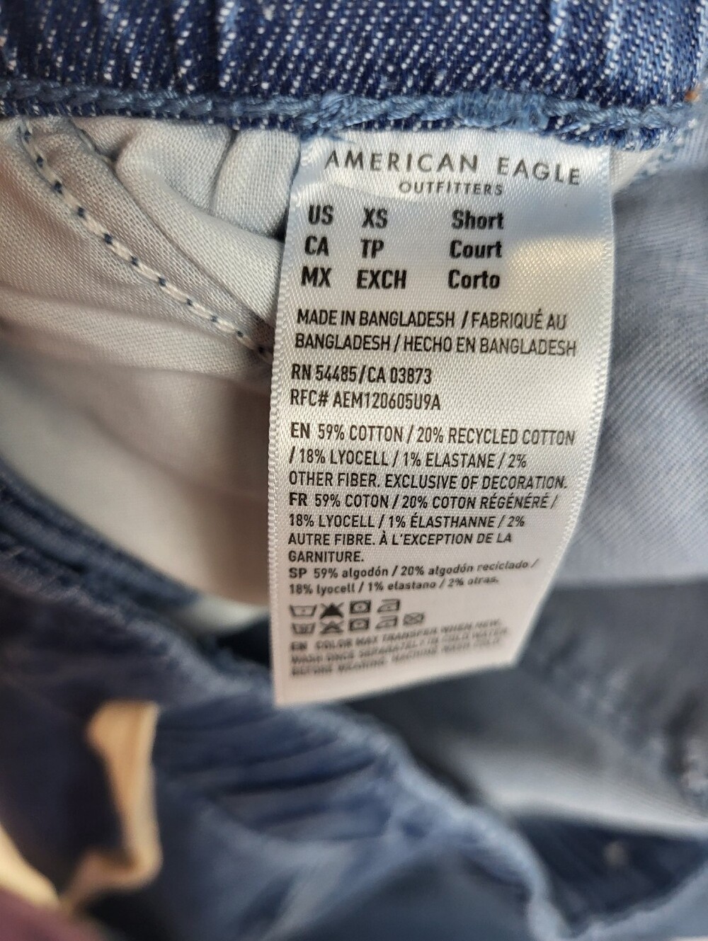 American Eagle Wide Leg Drawstring Pants Jeans Elastic Waist Button XS Short - Picture 4 of 11